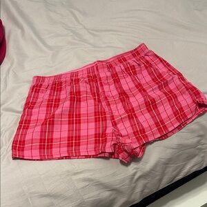 Pink Victoria secret Plaid Pink and Red Boxer Shorts